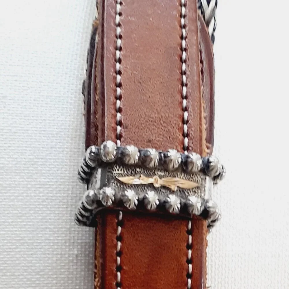 Rare Vintage VOGT Sterling & Ruby Horse Hair Western Belt